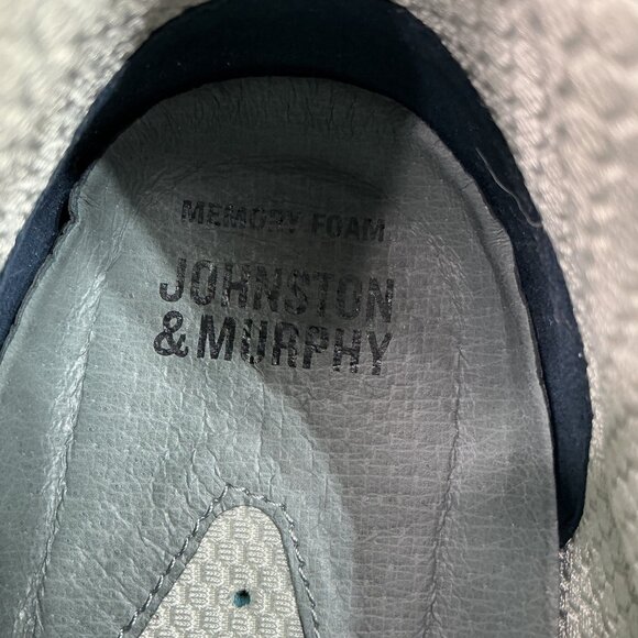 Johnston & Murphy Mens 10.5M Navy & Gray Knit Lace-Up Sneakers With Memory Foam - Picture 4 of 8